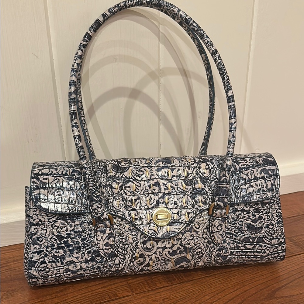 Brahmin Blue Filigree Dayan Satchel - NWT
